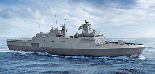 Wizja fregaty typu Tamandaré przeznaczonej dla Brazylii, powstającej w oparciu o projekt MEKO® A-100MB.