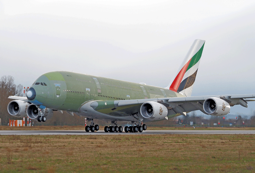 Ostatni wyprodukowany Airbus A380, o numerze fabrycznym MSN272, po wykonaniu programu testów naziemnych, został oblatany 17 marca 2021 r. Na zdjęciu podczas startu do pierwszego lotu.