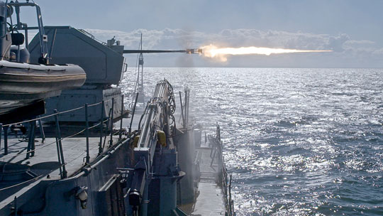Prototypowy system OSU-35 został zamontowany na korwecie do zwalczania okrętów podwodnych ORP Kaszub i wszechstronnie na niej przetestowany, tak w ramach badań, jak i liniowej eksploatacji.