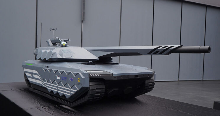 Nie zabrakło także akcentów wojskowych, jak wizja futurystycznego czołgu K3, który za kilkanaście lat miałby zastąpić wozy K1 i K2.