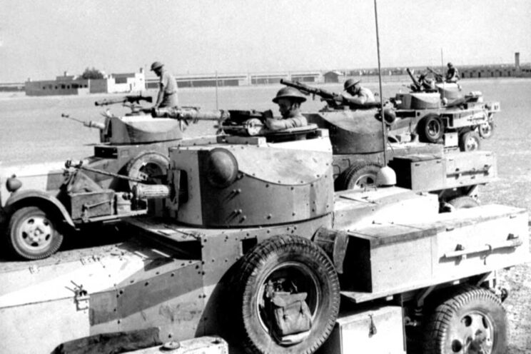 Samochody pancerne Rolls-Royce AC z No 1 Armoured Car Company RAF; Habbaniya, 1941 r.